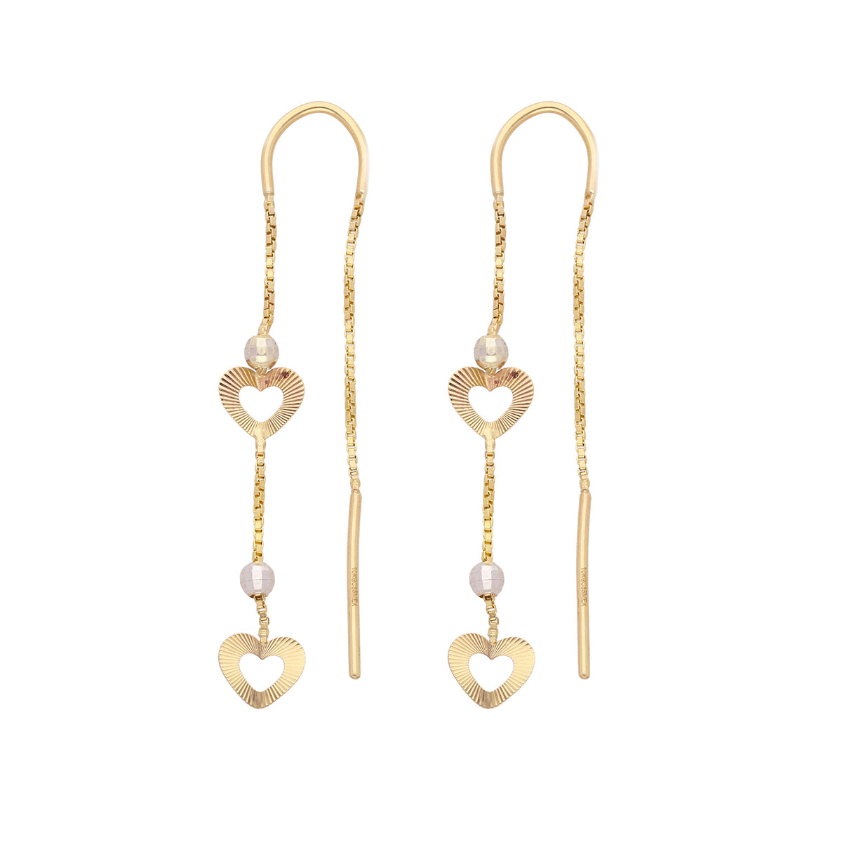 Arete Corazón 10k Lozano Garza Joyeria